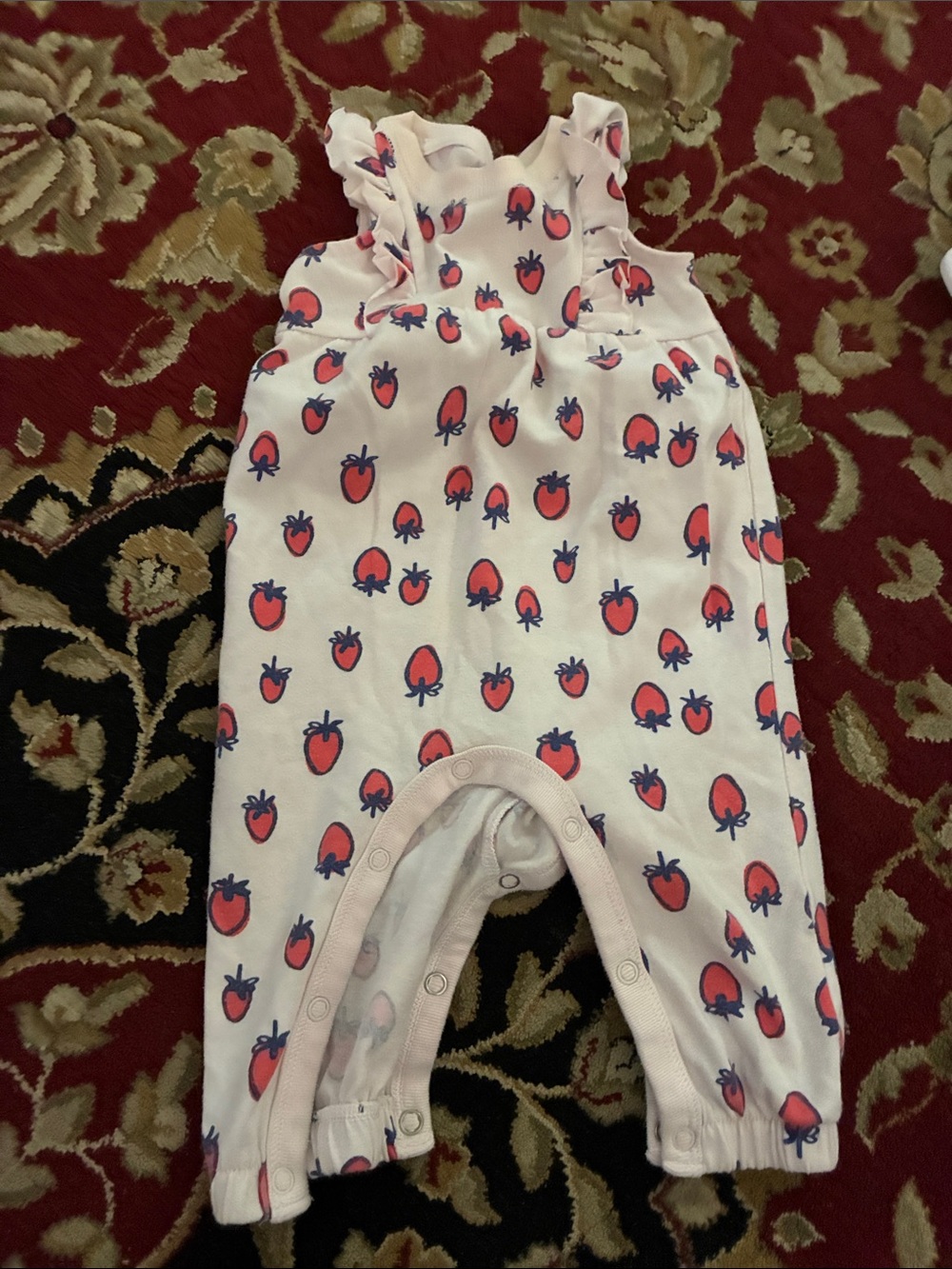 Cat & Jack Light Pink Strawberry-Print Baby Romper